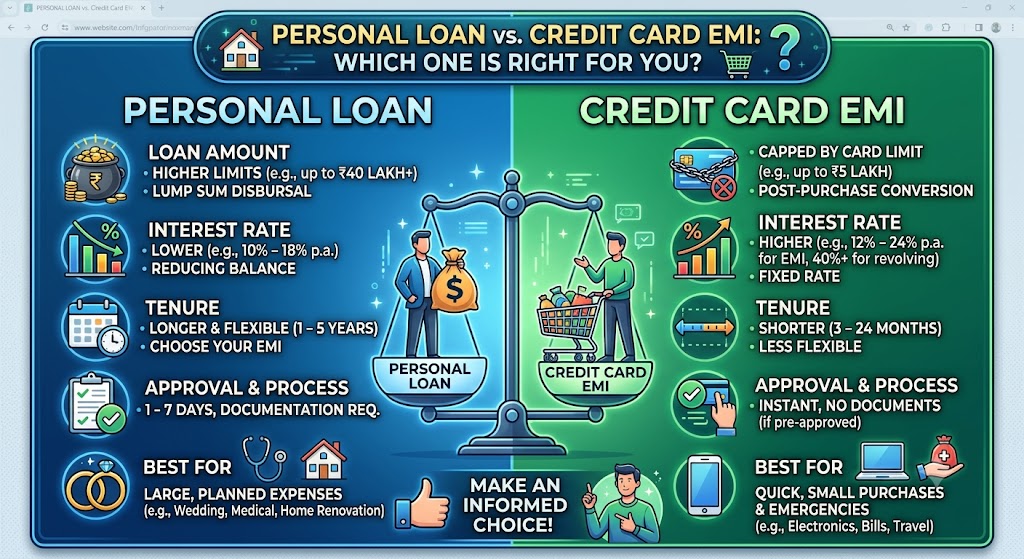 Personal Loan vs Credit Card EMI